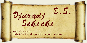 Đurađ Sekicki vizit kartica